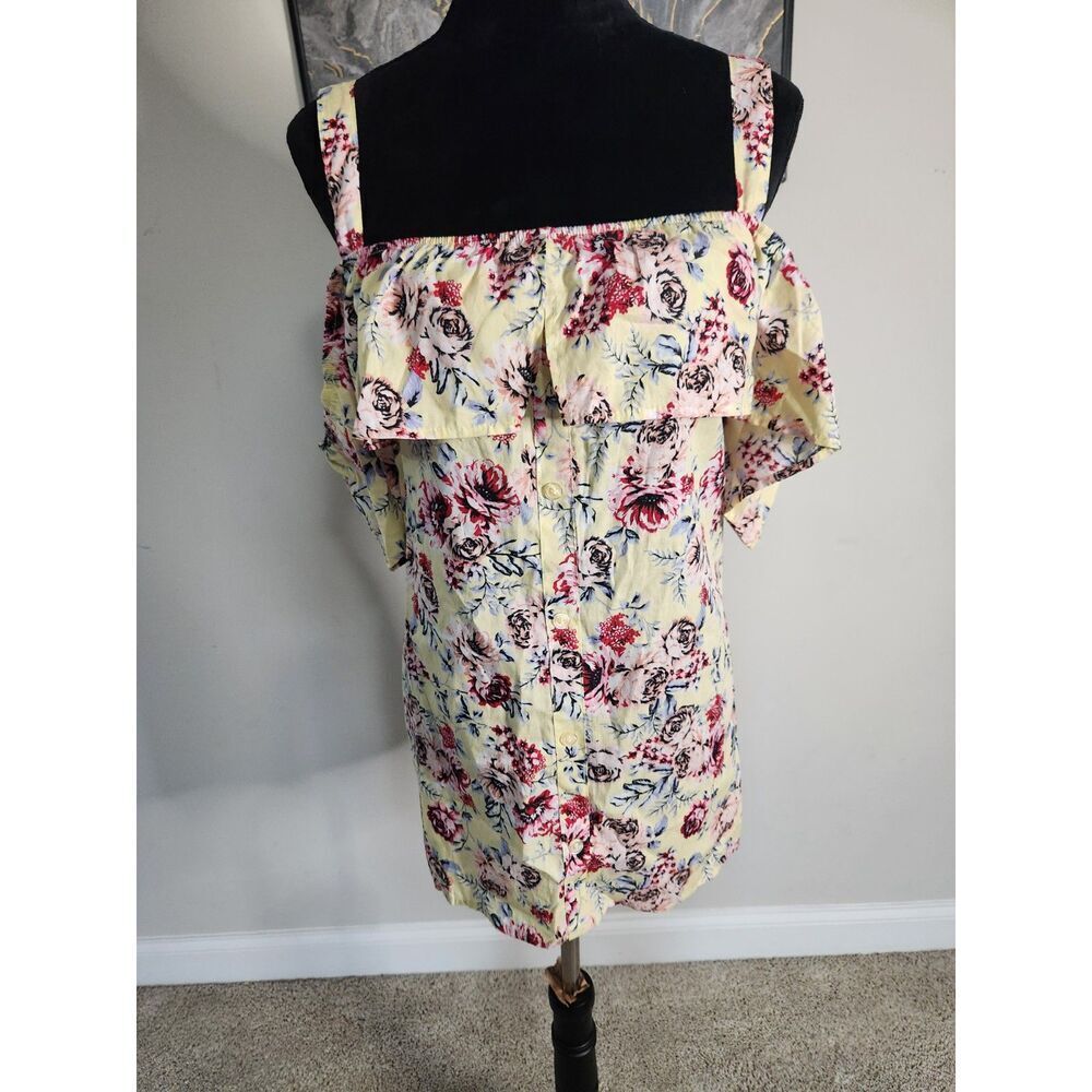 Off Shoulder Ruffle Floral Blouse - Size 3XL